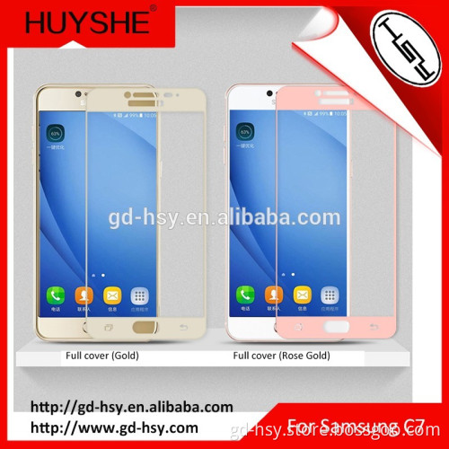 Mobile Accessories for Samsung C7/Full Cover 2.5D Arc Edge Tempered Glass Screen Film Protector for Samsung Galaxy C7000 5.7''